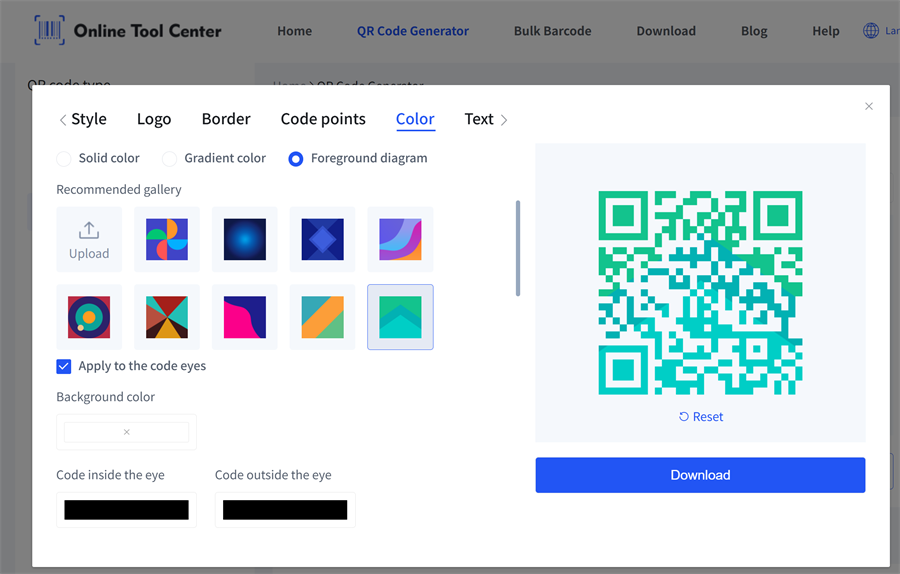 create grenn qr code