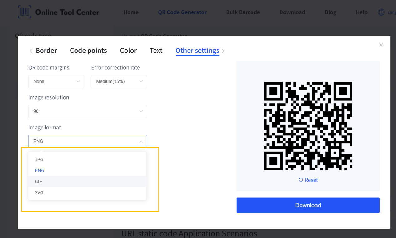 qr code image format