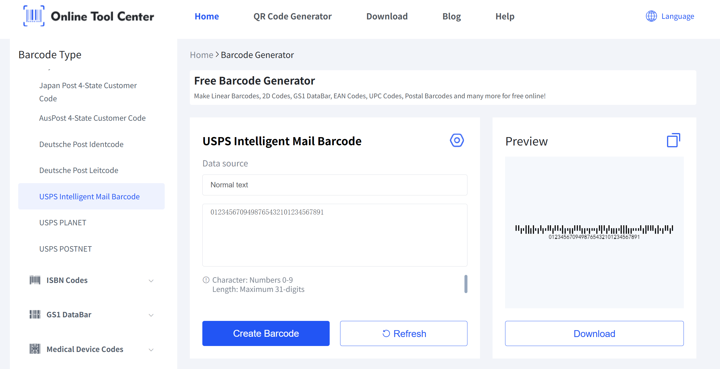 Barcode Generator UI Screenshot