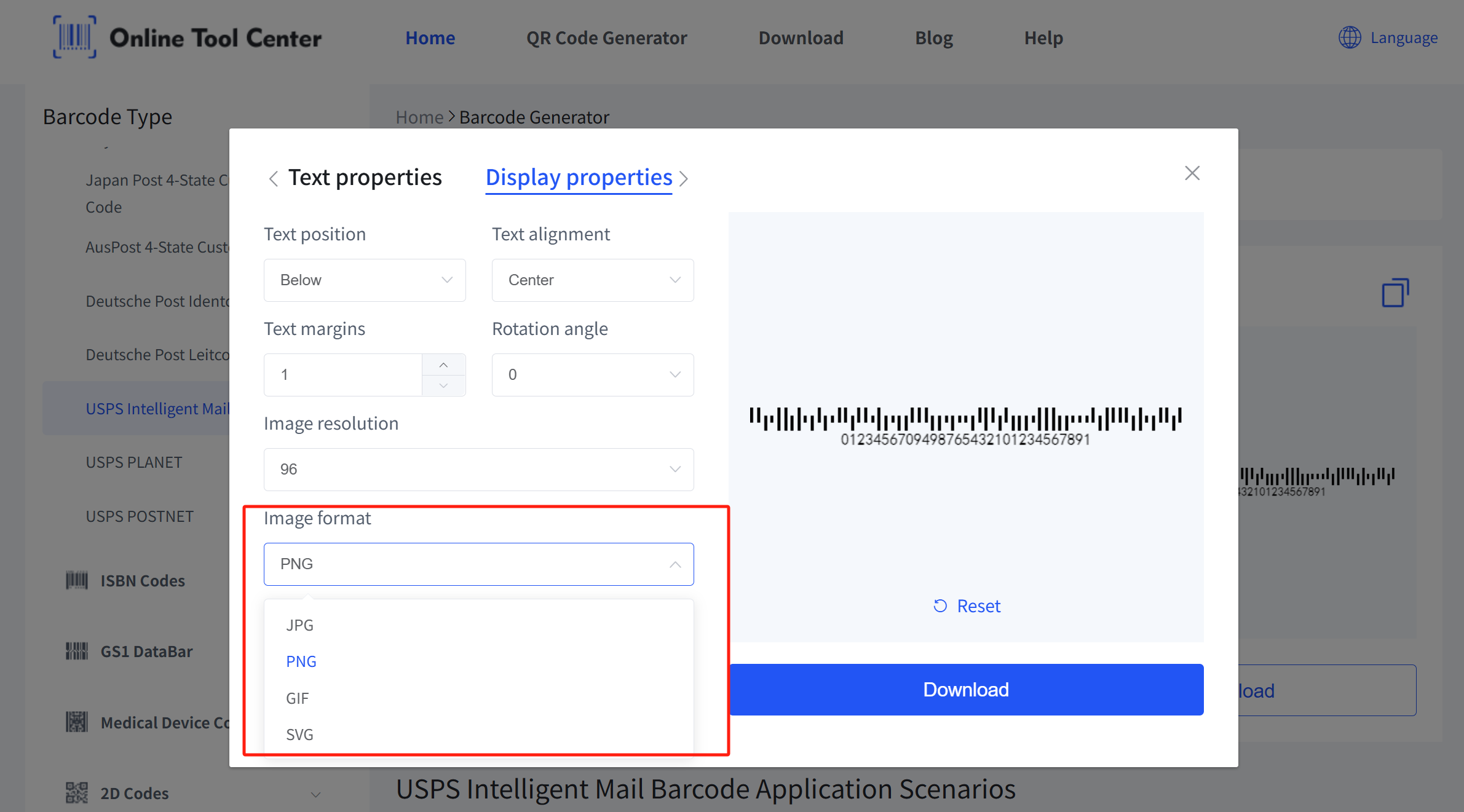 Barcode Generator UI Screenshot