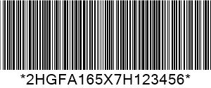 Code 39 VIN Barcode