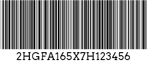 Example of a VIN barcode