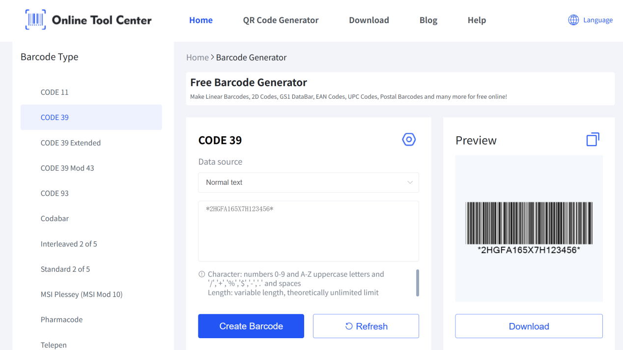 how do you create a VIN number barcode with it?