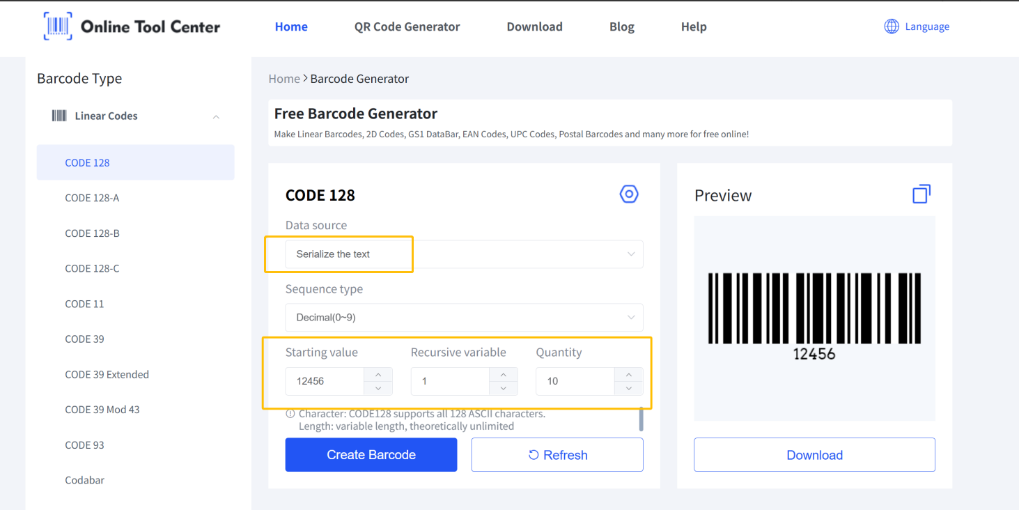 Barcode Example 1