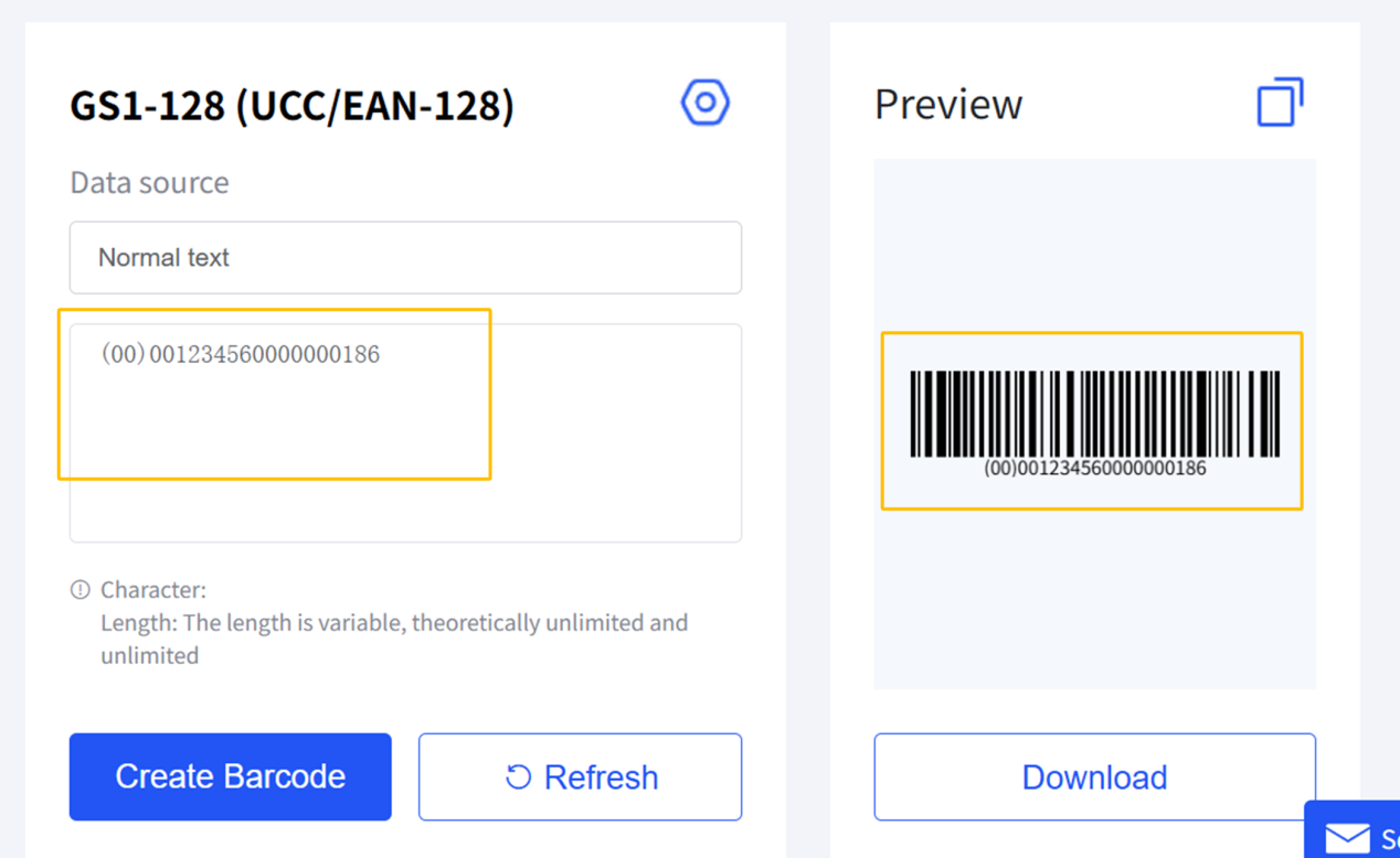 Click Create Barcode
