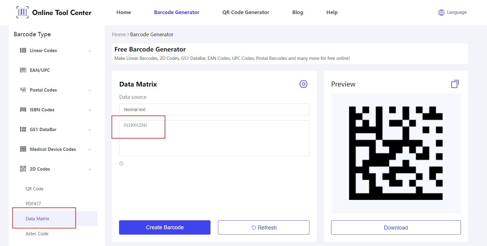 Data Matrix Code generator.png