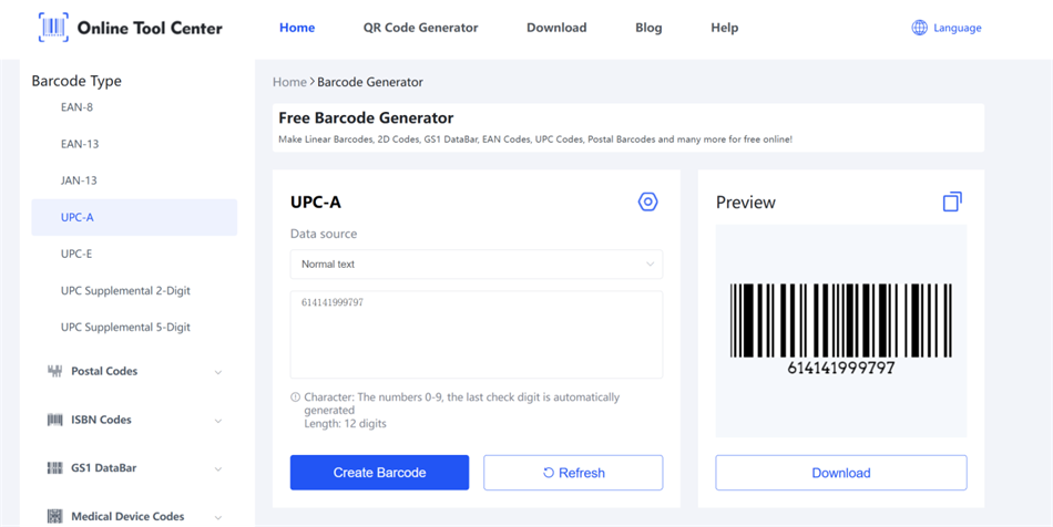 erate upc a barcode