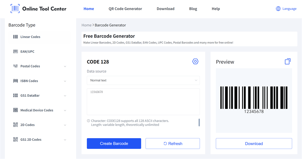 code 128 barcode generator