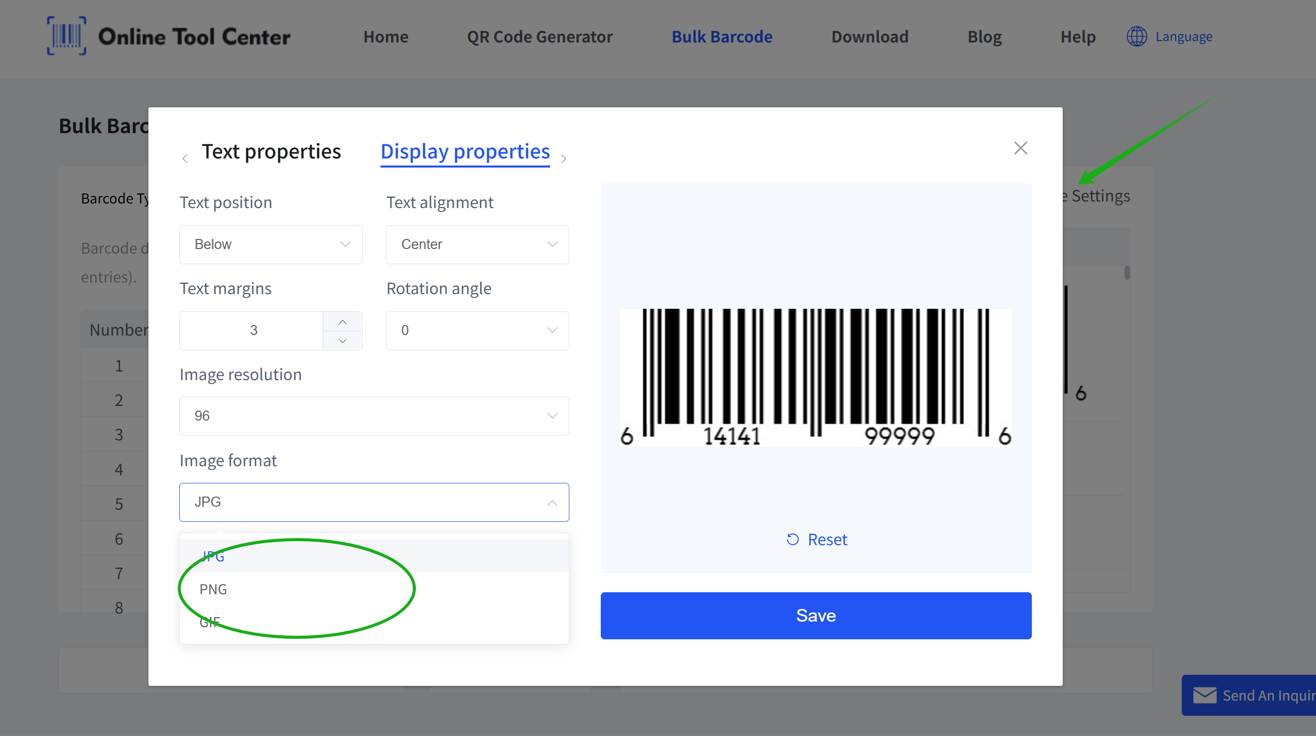 choose barcode image format choose barcode image format