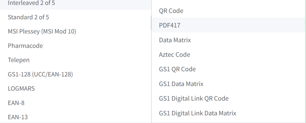 supported 1d 2d barcode formats supported 1d 2d barcode formats