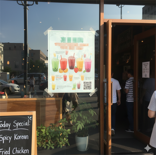 qr code on a promotional poster at the store entrance qr code on a promotional poster at the store entrance