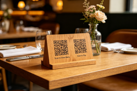 double qr codes in restaurant
