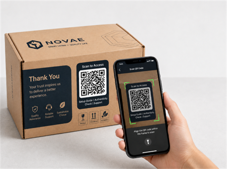 scan qr code on packing box scan qr code on packing box
