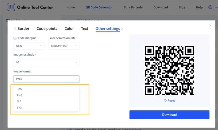 qr code image format